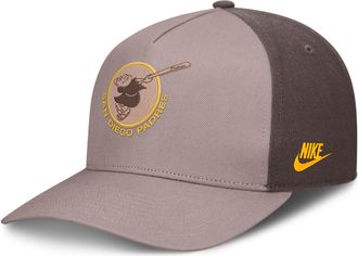 Nike San Diego Padres Cooperstown Rise Nike Mens MLB A-Frame Adjustable Hat in Brown | NB1A0KJASDP-LCD