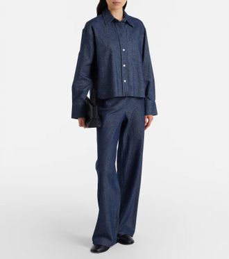 Vince Colette Chambray Bias Pants In Indigo