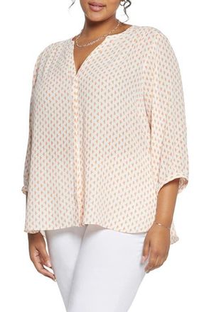NYDJ Semisheer Pintuck Blouse in Chez Geo at Nordstrom, Size 3X