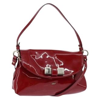 Chlo&eacute; Pre-owned Shoulder Bags, female, Red, Size: ONE SIZE Pre-owned Enamel Shoulder Bag