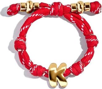 BaubleBar Knotty Initial Bracelet in Red K at Nordstrom