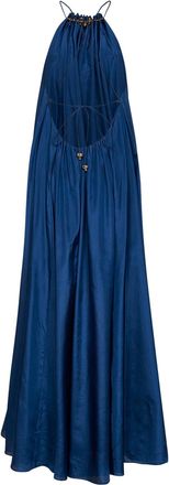 Zimmermann Womens Maxi Dress Aster Dark Cobalt Silk Blue