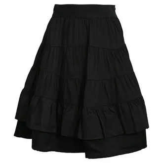 Sandro Sandro Tiered Mini Skirt in Black Cotton