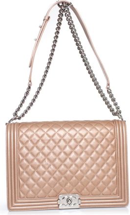 Chanel Pre-owned Womens Metallic large leather boy bag - One Size