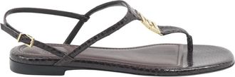 Fendi Flat Sandals, female, Black, Size: 6 US FFold Sandal