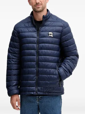 Karl Lagerfeld logo-appliqué quilted jacket - Blue