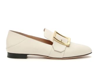 Bally Ladies Janelle White Leather Loafers