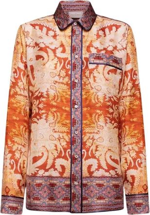 Pierre-Louis Mascia Aloe Longsleeve Shirt - Dames - Overhemden - Geel - M - Leer - Overhemden
