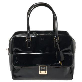 Anya Hindmarch Tweedehands leren handtassen - Dames - Vintage Handtas - Zwart - ONE Size - Leer - Vintage