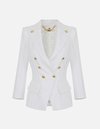 Elisabetta Franchi jas met onbewerkte patronen