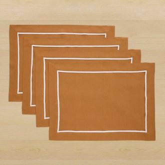Solino Home Linen Placemats - Kensington, 14 x 19 in Brown Sugar at Nordstrom, Size Medium