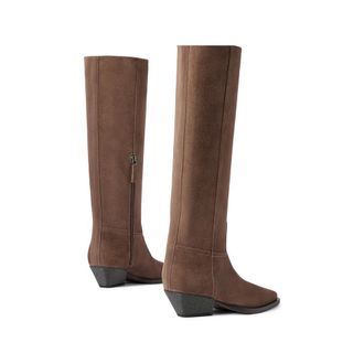 Brunello Cucinelli Calf Suede Boot - Brown