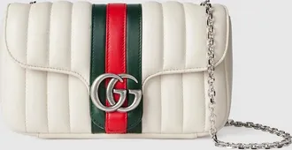 Gucci Jetset GG Marmont Small Shoulder Bag, White, Leather