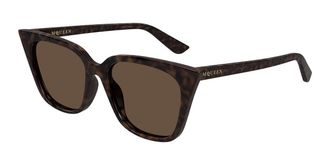 Alexander McQueen AM0556S 002 Womens Sunglasses Tortoiseshell Size 53
