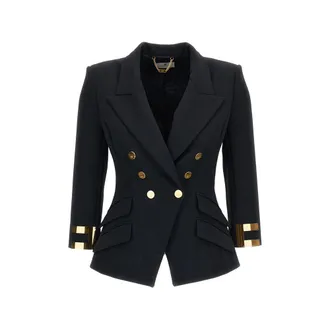 Elisabetta Franchi Double-breasted Logo-cuff Jacket