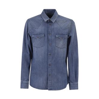 PESERICO Denim Shirts - Heren - Spijkeroverhemden - Blauw - XL - Denim - Overhemden