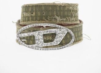 Diesel Camouflage-Pattern Belt with 40mm Rhinestone Buckle size 75