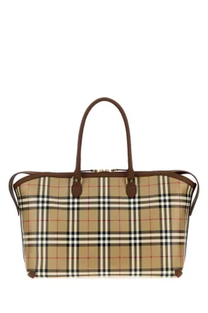 Burberry Checked Canvas Tote Bag