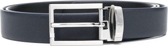 Emporio Armani Black Solid Reversible Belt Set