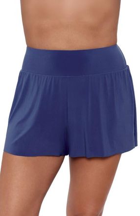 Aqua Green Beach Short High Waist Swimsuit Bottom in Cerulean at Nordstrom, Size X-Large