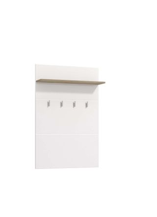 HOME AFFAIRE Garderobenpaneel »Beny, Wandregal Wandpaneel, Wandgarderobe praktisch & stillvoll« Hochglanz, mit 4 Kleiderhaken und Ablage für Accessoires, Breite 76