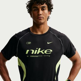 Nike Mens Dri-FIT Short-Sleeve Running Top in Black | IZ4070-010