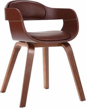 vidaXL Vidaxl - Sillas De Comedor 2 Unidades Madera Curvada Y Cuero Sint&eacute;tico