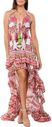 Ranee&rsquo;s Ruffle High/Low Maxi Dress in Pink at Nordstrom Rack, Size Large/x-Large