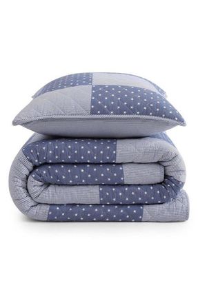 Tommy Hilfiger Ithaca Stargaze Patchwork Cotton Quilt & Shams Set in White/deep Blue at Nordstrom, Size Full/queen