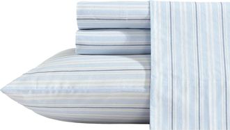 Nautica Camp Stripe Blue King Sheet Set