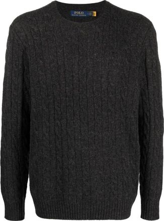 Ralph Lauren Truien Grijs - Heren - Ronde hals truien - Grijs - L - Wol - Truien & Vesten