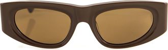AQS Valentina 55mm Polarized Oval Sunglasses in Brown at Nordstrom Rack