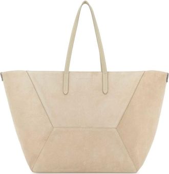 Brunello Cucinelli Sand Suede Shopping Bag