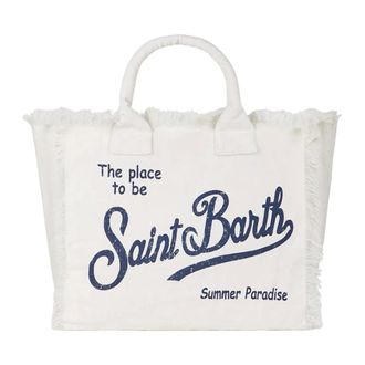 MC2 Saint Barth Vanity Linen - female - MC2 Saint Barth - Shopping Bags - White - ONE SIZE - Bags