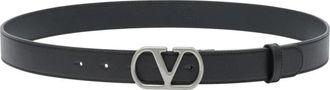 Valentino Garavani Zwart Vlogo Signature Riem - Heren - Riemen - Zwart - 105 CM - Leer - Accessoires