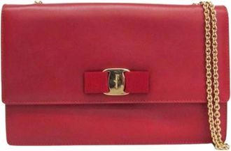 Ferragamo Pre-owned Clutches, female, Red, Size: ONE SIZE Pre-owned Leather Clutch
