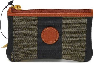 Fendi Khaki Fabric Coin Purse/Coin Case (Pre-Owned)