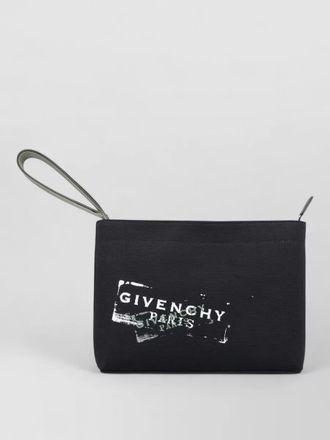 Givenchy canvas logo print clutch bag