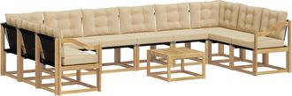 vidaXL Conjunto De Sof&aacute;s De Exterior 11 Uds. Y Beige Vidaxl