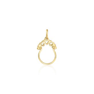 Ross-Simons Italian 14kt Yellow Gold Heart-Cutout Charm Holder Pendant