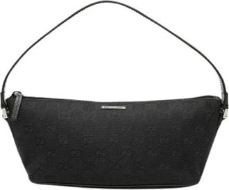 Gucci Pre-owned The Boat Shoulder Bag - Dames - Vintage Schoudertas - Zwart - ONE Size - Leer - Vintage