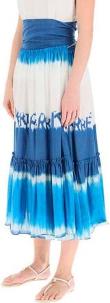 Alberta Ferretti Womens Blue Cotton Midi Skirt