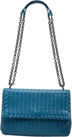 Bottega Veneta Pre-owned Shoulder Bags, female, Blue, Size: ONE SIZE Pre-owned Olimpia Shoulder Bag