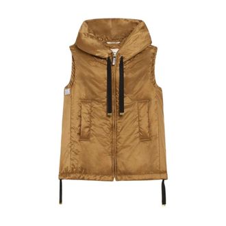 Max Mara Jassen, Dames, Beige, XL, Nylon, The Cube Hooded Puffer Vest
