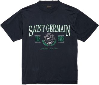 Balenciaga (WMNS) Balenciaga Saint Germain T-shirt Dark Blue 809122TRVP18065
