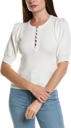Lilla P Elbow Sleeve Henley Sweater