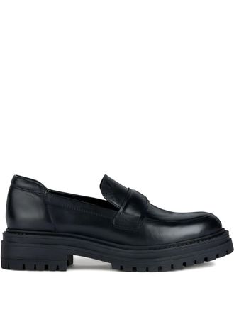 Geox Iridea loafers met plateauzool en penny band - Zwart