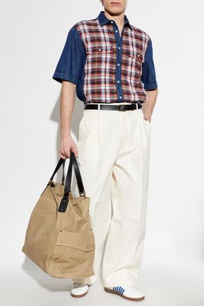 Dsquared2 Denim Shirt With Plaid Pattern, Mens, Multicolour