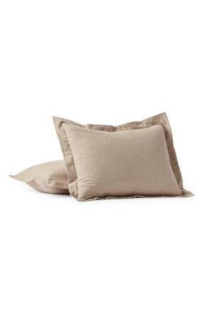 Coyuchi Cloud Brushed Organic Cotton Flannel Pillow Sham in Camel Heather at Nordstrom, Size California King