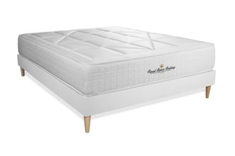 Royal Palace Bedding Somier blanco + colch&oacute;n con muelles y viscoel&aacute;stica 140 x 190